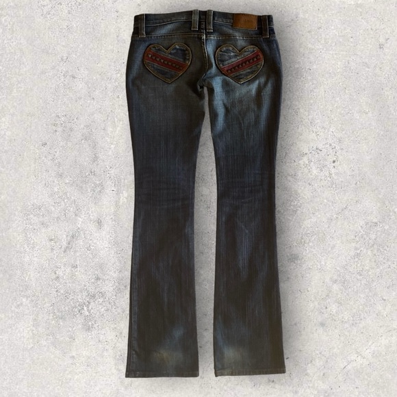 Very Rare Frankie B. Denim Blue Jeans Hart Pockets Grommets Excellent Condition! - Picture 8 of 9